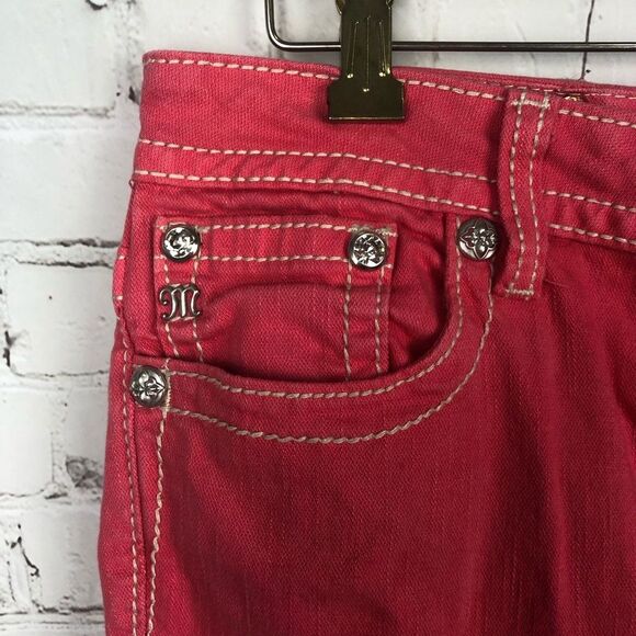 Miss Me Pink Denim Cropped Jeans Women's Sz 30 - Picture 4 of 9